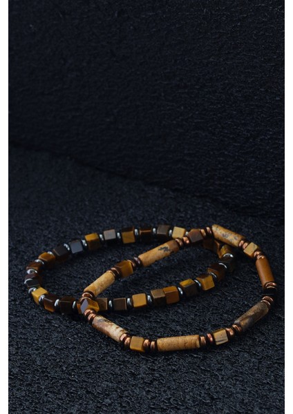 Doğal Taş Bileklik, Sertifikalı El Işi, Jasper, Kaplangözü, Hematit, Enerji ve Denge fırsatları