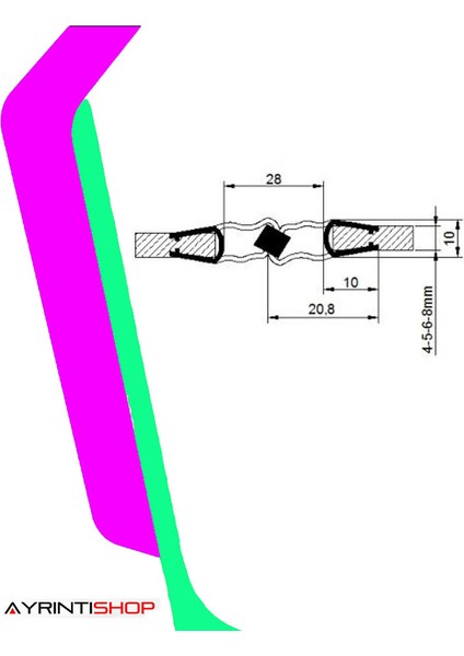 Siyah Duşakabin Mıknatıs ve Suluk Fitili 200 cm modelleri