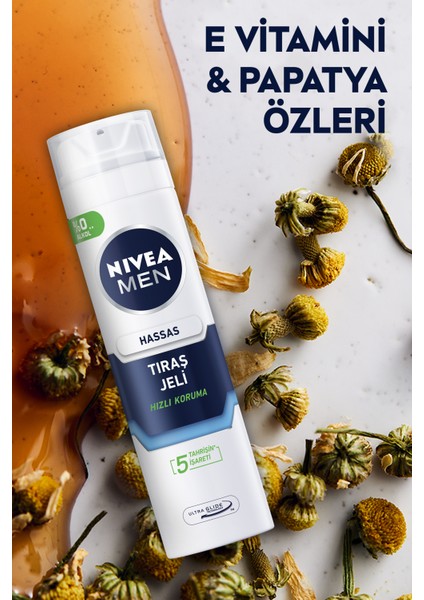 Erkek Hassas Ciltler Için Tıraş Jeli 200ML, Yumuşatıcı, Rahatlatıcı, 2'li Paket