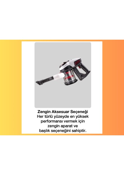 125 Watt Starky Hsa 700 Dikey Şarjlı Kablosuz Süpürge ,380W Bldc Motor Gücü