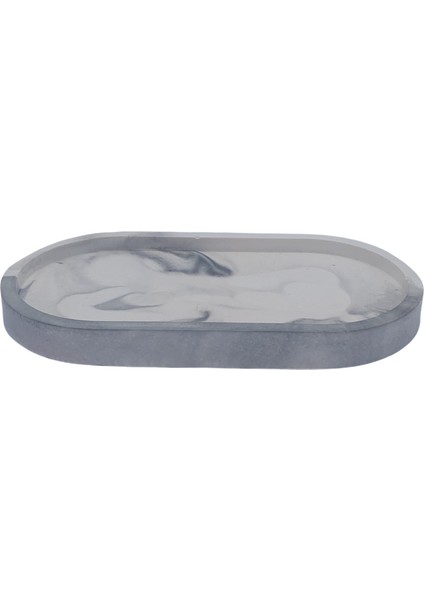 5 Li Taş Banyo Seti Sıvı Sabunluk Diş Fırçalık Kase Tepsi Set Beyaz - Gri Mermer Desenli modelleri