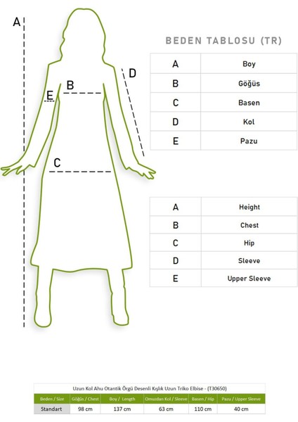 Uzun Kol Ahu Otantik Örgü Desenli Kışlık Uzun Triko Elbise Indigo Indg indirimleri