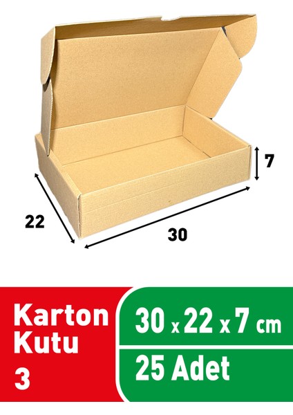30X22X7 cm & 25 Adet Kargo Kutusu E Ticaret Kutusu Kilitli Kutu Silindir Kutu Postüp