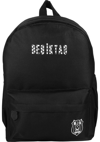 Önden Cep Detaylı Siyah Sırt Çantası