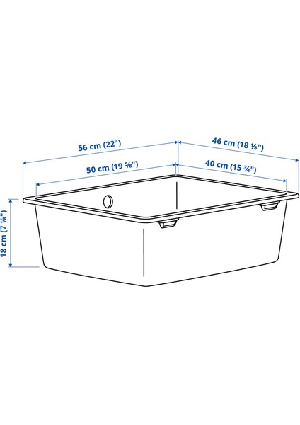 Tek gözlü eviye, beyaz, 56x46 cm fiyatları
