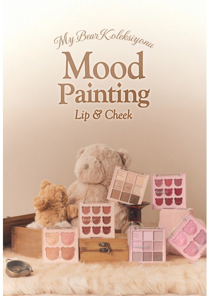 9 Renkli Ruj & Allık Paleti Dasıque Mood Painting Lip & Cheek Palette (#05 Cozy Bear)