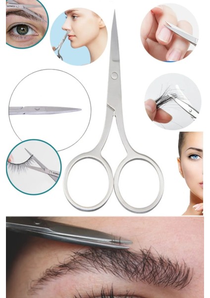 Düz Uçlu Taşınabilir Bıyık ve Kaş Düzeltme Makası, Pratik ve Şık Tasarım