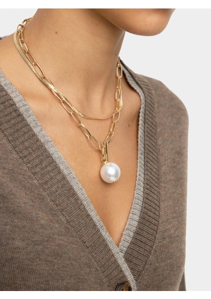 Inci Görünümlü Kolye Uçlu Kısa Kolye Seti fiyatları