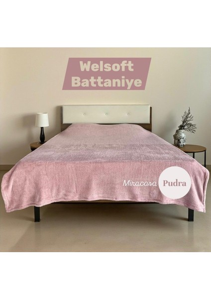 Welsoft Çift Kişilik Düz Renk Peluş Battaniye