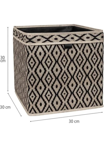 Alas(3 Adet )Bohe Raf Düzenleyici Organizer Kutu, Saklama Kutusu, 30 x 30 x 30 cm