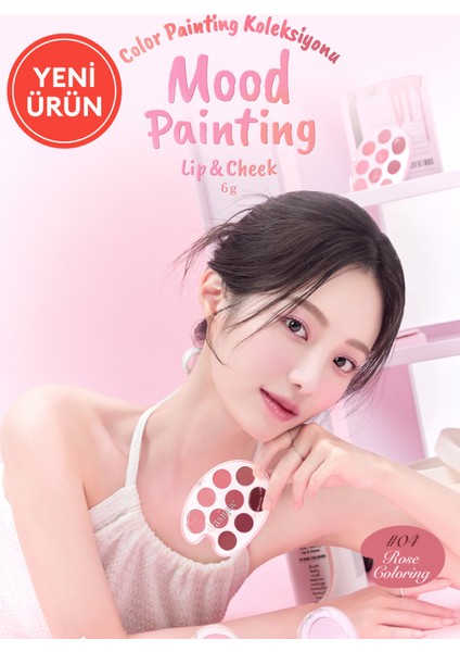 9 Renkli Ruj & Allık Paleti Dasıque Mood Painting Lip & Cheek Palette (04 Rose Coloring)