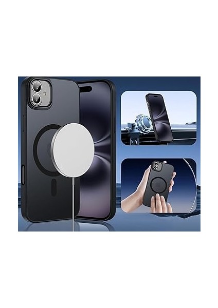 Trend iPhone 16 Uyumlu Kılıf Kablosuz Wireless Şarj Özellikli Arka Tarafı Mat Şeffaf Kenarları Siyah Kılıf (Siyah, IPHONE_16) modelleri