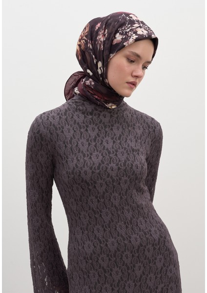 Mıdnıght Rose Desen Pamuklu Viskon Eşarp Bordo fiyatları