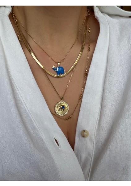 Çelik Çoklu Kolye Seti