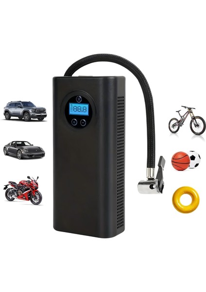 Dijital Ekranlı Şarjlı Hava Kompresörü 150PSI 80W Taşınabilir Lastik Şişirme Pompası fiyatları