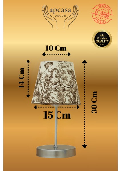 Vintage Mini Toile De Jouy Abajur Fransız Desen Gri Metal Kablolu Ayak Kahverengi Başlık Masa Lambası fiyatları