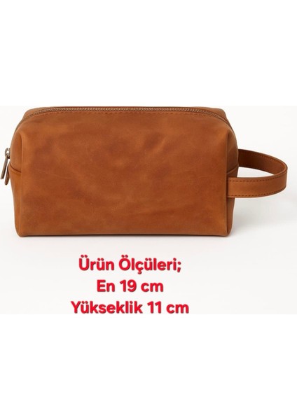 Hakiki Deri Dopp Kit El Çantası| Seyahat Makyaj ve Tıraş Çantası Organizer