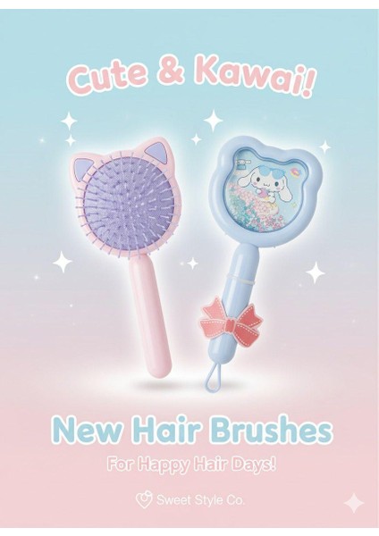 Renkli Sevimli Karakterli Mini Saç Fırçası fiyatları