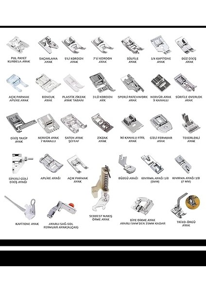 Ev Tipi Dikiş Makinesi Ayak Seti (32 Parça) Gt-32 fırsatları