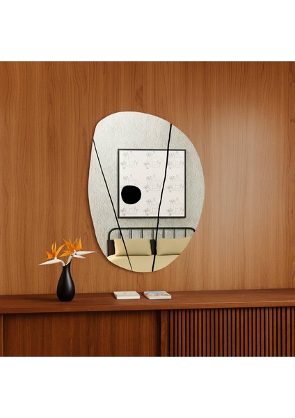 Organik Form Dalgalı Dekoratif Duvar Aynası – Modern Tasarım fiyatları