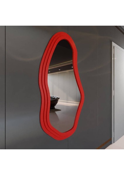 Organik Form Dalgalı Dekoratif Duvar Aynası – Modern Tasarım