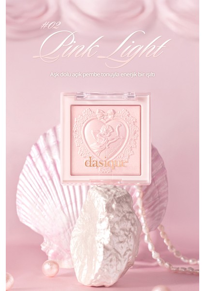 Inci Taneleriyle Yoğun Işıltı Sunan Özel Tasarımlı Aydınlatıcı Dasıque Luxe Glow Highlighter (#02 Pink Light)