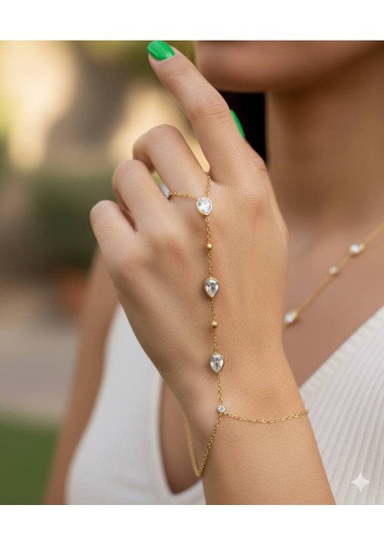 Kadın 3 Elmas Taşlı Işıltılı Şahmeran