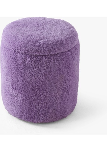 Teddy Sandıklı Puf - Yuvarlak Puf – Makyaj Masası Pufu -Dekoratif Ayak Uzatma Pufu