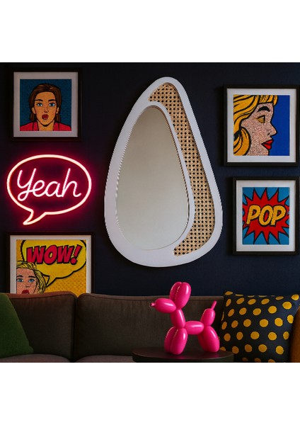 Rattan Desenli Modern Dekoratif Duvar Aynası fiyatları