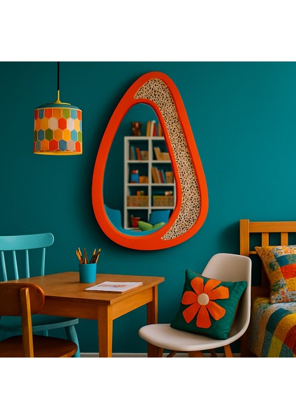 Rattan Desenli Modern Dekoratif Duvar Aynası modelleri