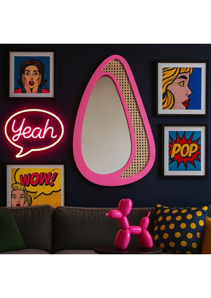 Rattan Desenli Modern Dekoratif Duvar Aynası fırsatları