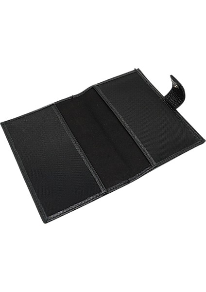 Hakiki Deri Patlı ve Bol Kart Bölmeli Unisex Portföy Cüzdan - Siyah modelleri