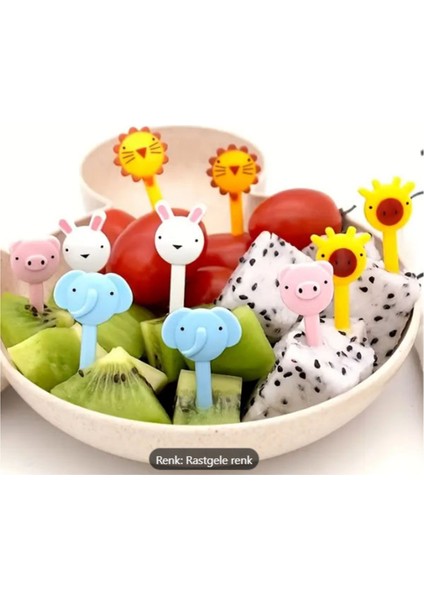 10 Adet Dekoratif Sevimli Hayvan Şekilli Plastik Kürdan 4 Cm- Asorti fiyatları