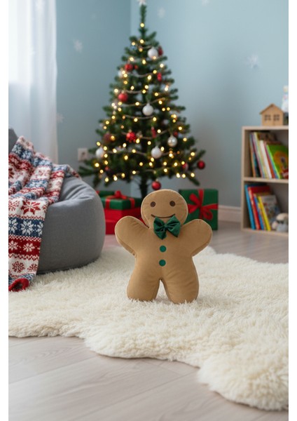 Kurabiye Adam Peluş Yastık Yumuşak Dolgulu Hediyelik Dekoratif Oyuncak Oyun ve Uyku Arkadaşı