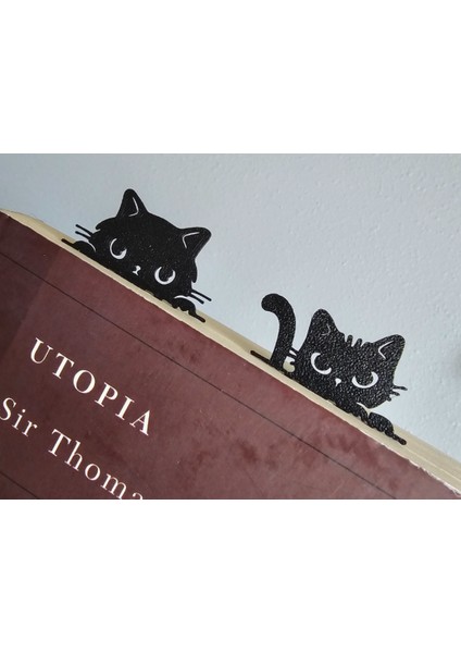 4’lü Siyah Kedi Tasarımlı Kitap Ayracı – Sevimli ve Dekoratif