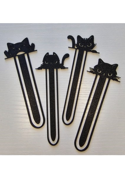 4’lü Siyah Kedi Tasarımlı Kitap Ayracı – Sevimli ve Dekoratif modelleri