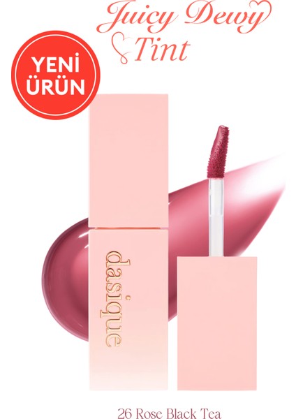 Yoğun Parlaklık ve Canlı Renkler Sunan Kalıcı Tint Juicy Dewy Tint (#26 Rose Black Tea)