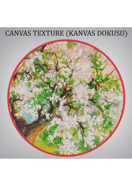 -Premier Kanvas Serileri- Köy Içinden Akan Akarsu Bahar Manzarası Duvar TABLOSU-1204