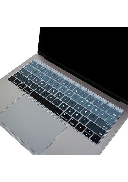 Laptop Macbook Pro Klavye Koruyucu (Us To Tr) 13INÇ A1708-13INÇ A1534 ile Uyumlu Ombre Siyah Gri fırsatları