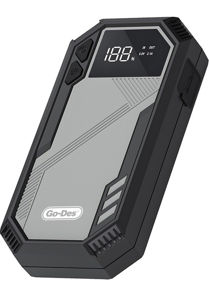 Go Des GD-B635 LED Işıklı Araç Akü Acil Durum Takviye Güç Kaynağı 12V Siyah
