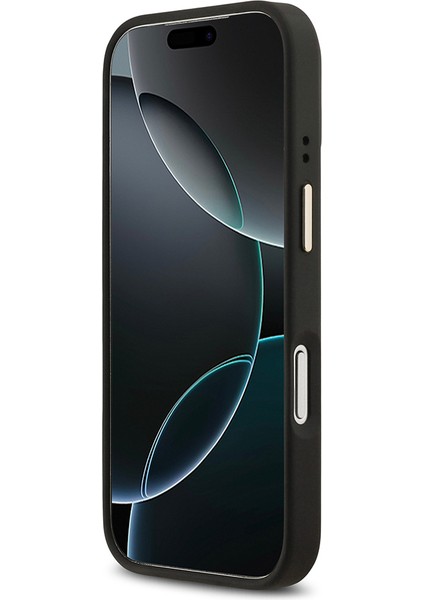 iPhone 17 Pro Uyumlu Kılıf Guess Lisanslı M-Safeli Sıcak Baskılı Yazı Logolu Pu Deri Peony Siyah indirimleri