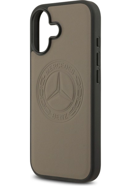 iPhone 17 Kılıf Mercedes Benz Lisanslı M-Safeli Hakiki Deri Nostaljik Yıldız Dizayn Kapak Kahverengi