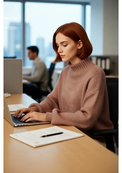 Kadın Kalın Oversize Triko Kazak Dik Yaka Detayıyla Casual Kombinlerin Vazgeçilmezi Kaliteli