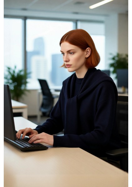 Kadın Bisiklet Yaka Oversize Kesim Düşük Kol Kalın Triko Kazak Soğuk Havalarda Konforlu ve Modern