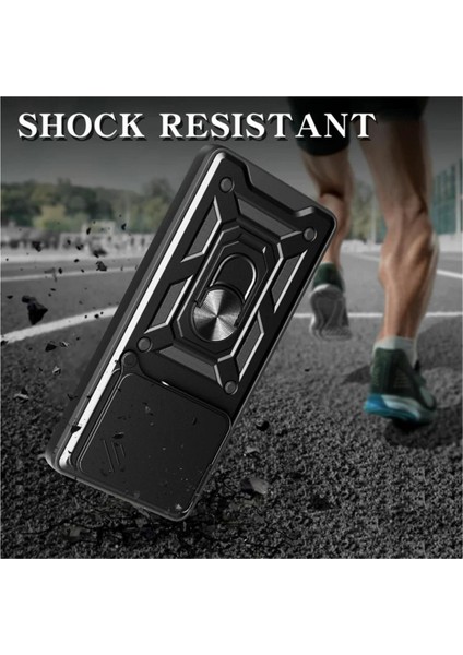 Tecno Pova 6 Uyumlu Tank Kılıf Yüzüklü Standlı Extra Darbe Koruma Zırhlı Outdoor Kapak - Siyah fırsatları