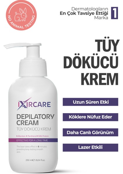 Lazer Etkili Tüy Dökücü ve Azaltıcı Krem, Tüm Cilt Tipleri, 250 ml
