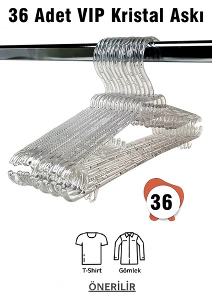 Kristal Askı Şeffaf Büyük Boy Elbise Askısı Vıp