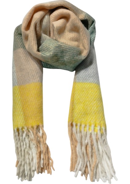 Sarı Bej Yeşil Çok Renkli Yumoş ATKI(180*45)