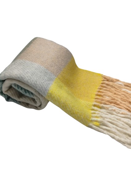 Sarı Bej Yeşil Çok Renkli Yumoş ATKI(180*45) fırsatları