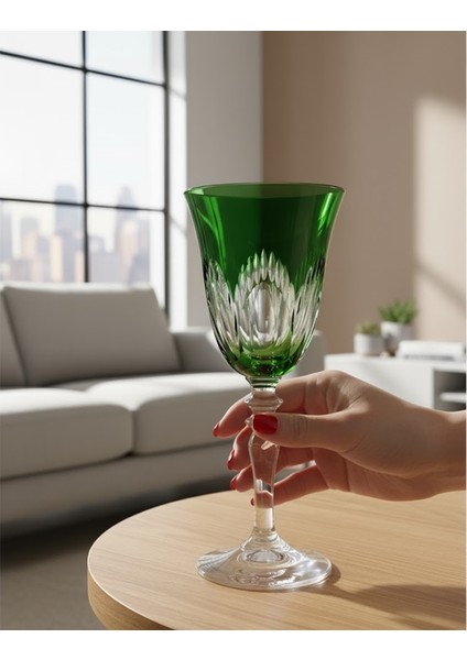 Kristal Görünümlü Dekorlu Sunum Kadehi - El İşçiliği Ayaklı Cam Bardak fiyatları